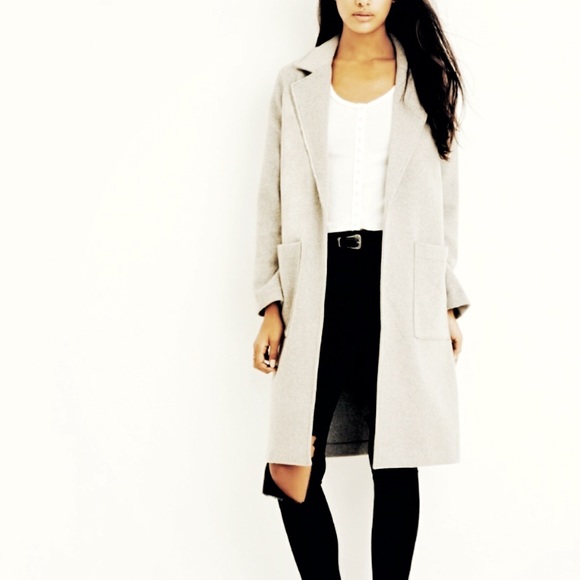 Forever 21 Jackets & Blazers - F21 Winter White Bouclé Longline Trench Coat